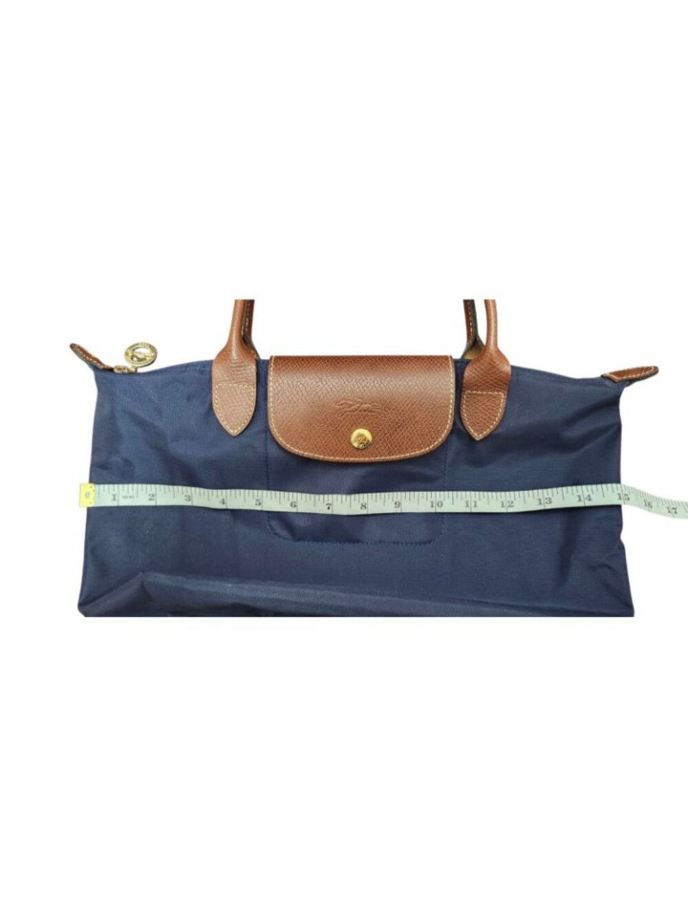Longchamp Le Pliage Women's Medium Navy Nylon Leather Tote Bag NWOT - Picture 13 of 16